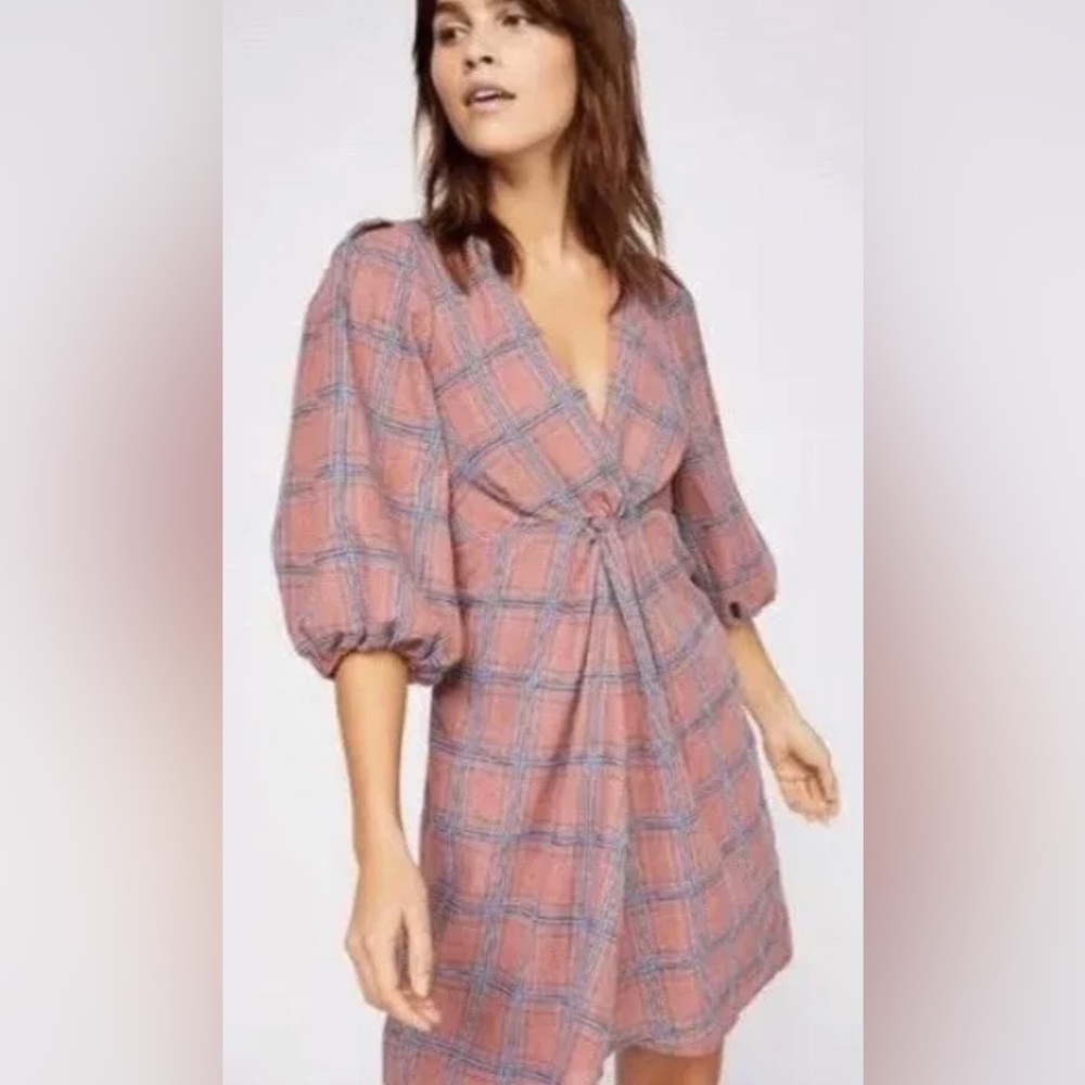 DRESS - Women's Free People "Miss Molly" Dress In Pink Plaid. Size 6.